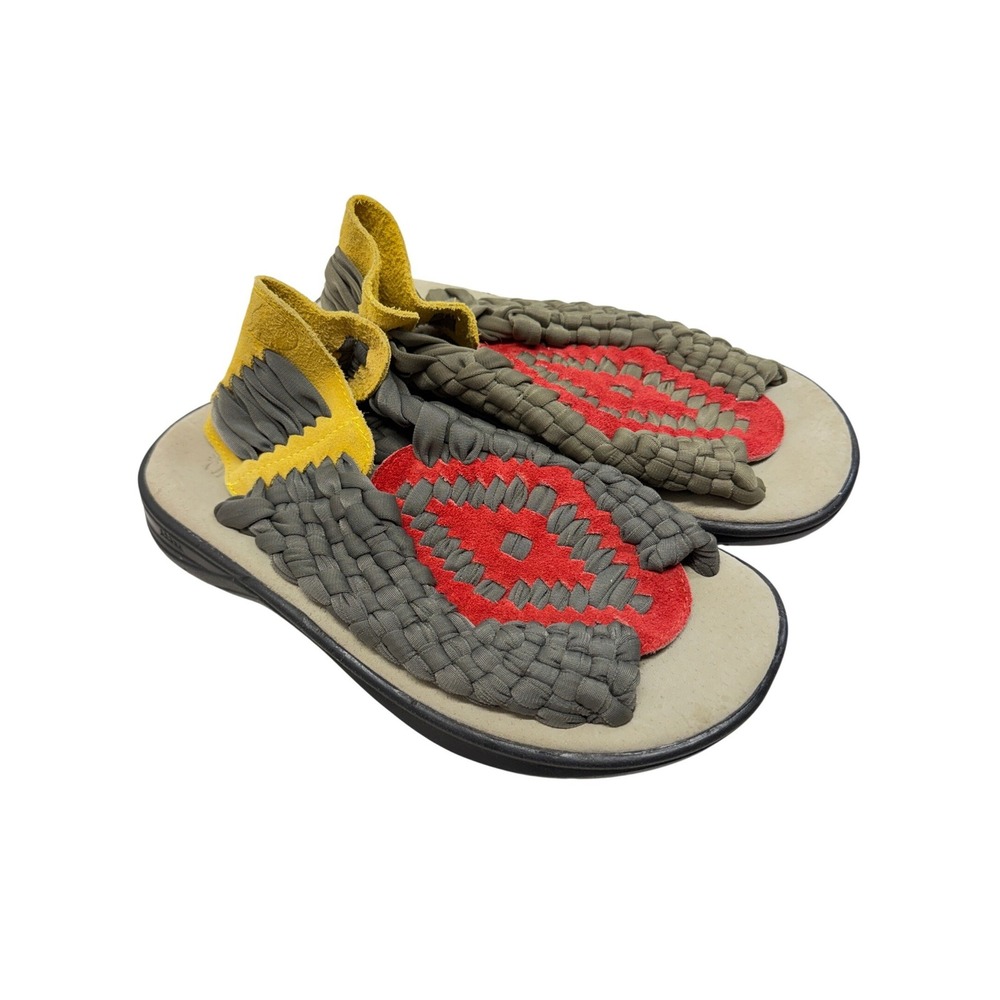 Lobos‎ Del Mar Huaraches All-terrain Olive Red Sandals Womens 6 NWOT